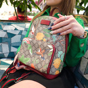 Gucci Red Small GG Supreme Tian Backpack